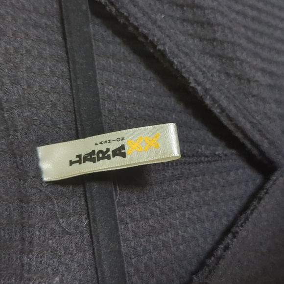 Lara Fashion Button Tie-Front Black Waffle-Knit Cardigan Boxy Oversized Size M - Picture 2 of 5